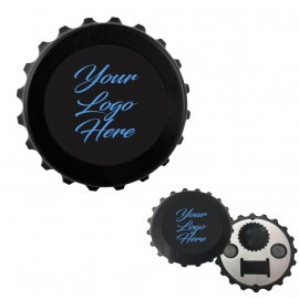Custom Imprinted 3" Black Magnetic Bottle-Cap Shaped Bottle Opener  Custom Imprinted 3" Black Magnetic Bottle-Cap Shaped Bottle Opener