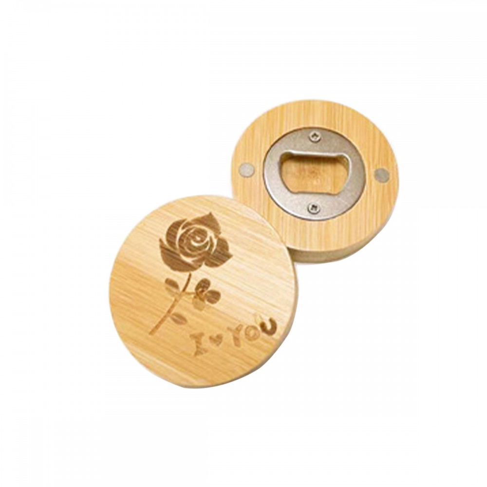 Custom Imprinted Magnetic Bamboo Bottle Opener Custom Imprinted Magnetic Bamboo Bottle Opener