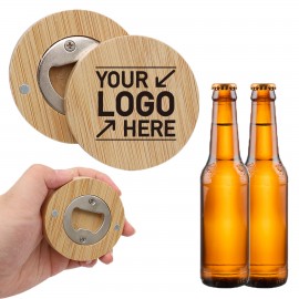 Magnetic Bamboo Bottle Opener Custom Imprinted  Magnetic Bamboo Bottle Opener Custom Imprinted