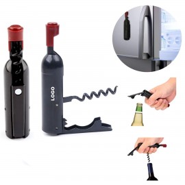 Custom Imprinted Corkscrew Wine Bottle Opener Fridge Magnet Beer Opener