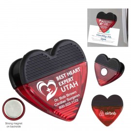 Custom Imprinted Heart Shaped Magnet And Memo Clip