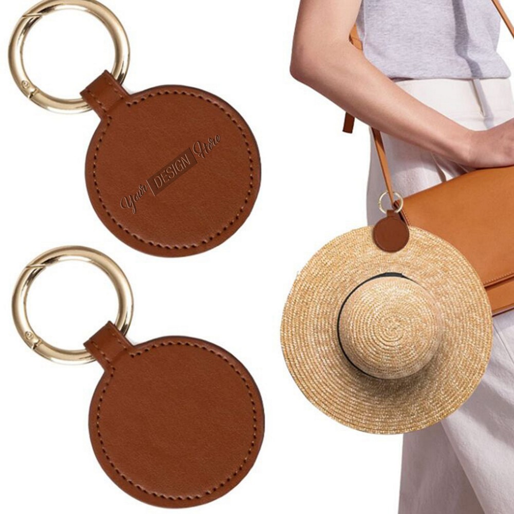 Logo Branded PU Leather Magnetic Hat Clip