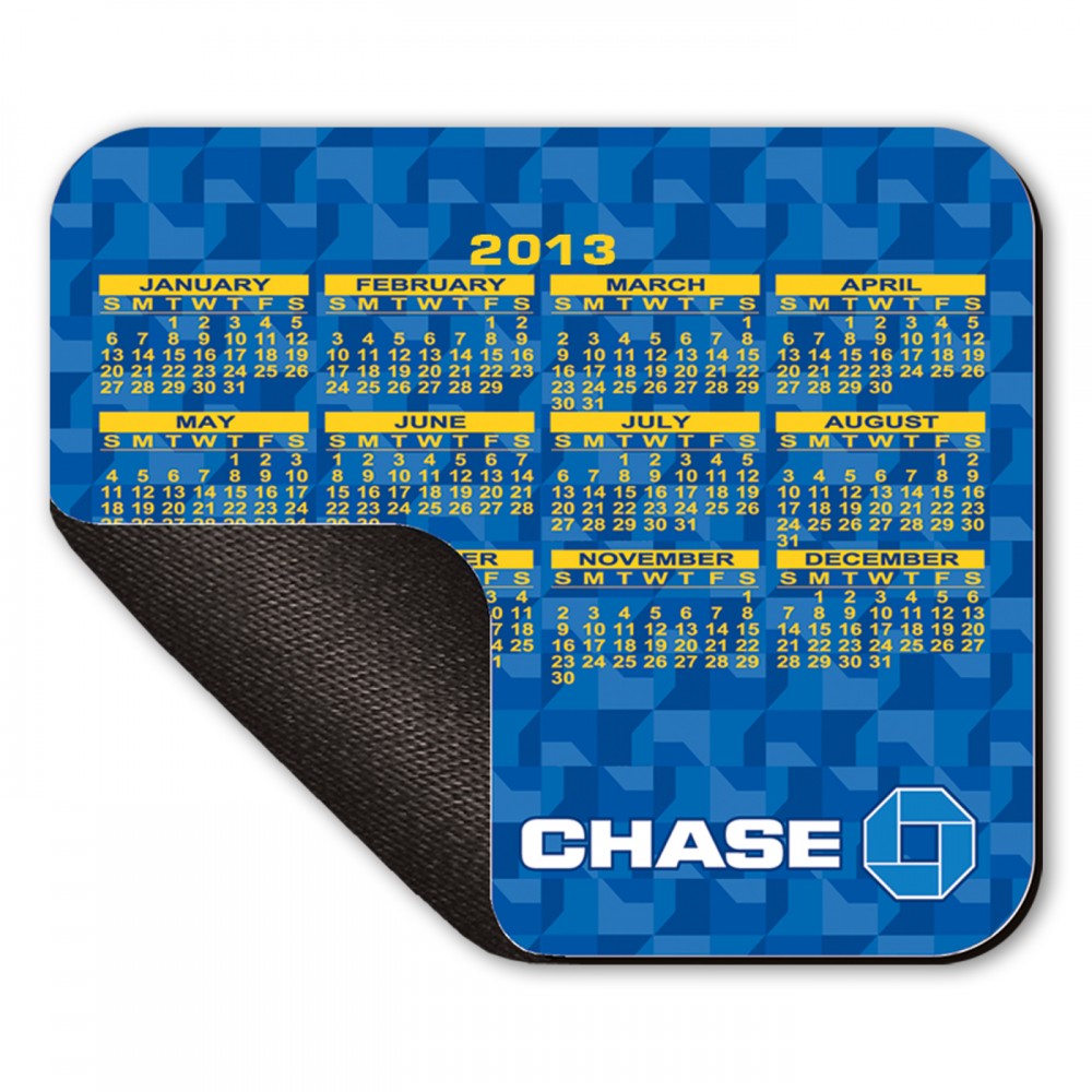Customized 8"X9.5" Hard Top Custom Calendar Rectangle Mouse Pad 1/16" Rubber Base