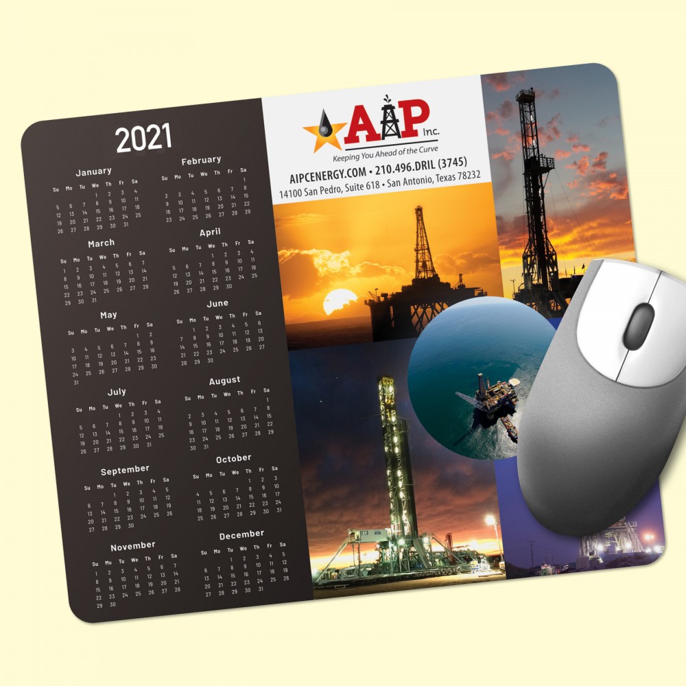 ReTreads 8"x9.5"x3/32" Recycled Hard Surface Calendar Mouse Pad with Logo