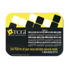 6"X8" Calendar Hard Top Custom Rectangle Mouse Pad with 1/16" Rubber Base with Logo