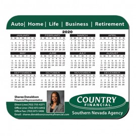 8"X9.5" Hard Top Custom Calendar Rectangle Mouse Pad 1/8" Rubber Base with Logo