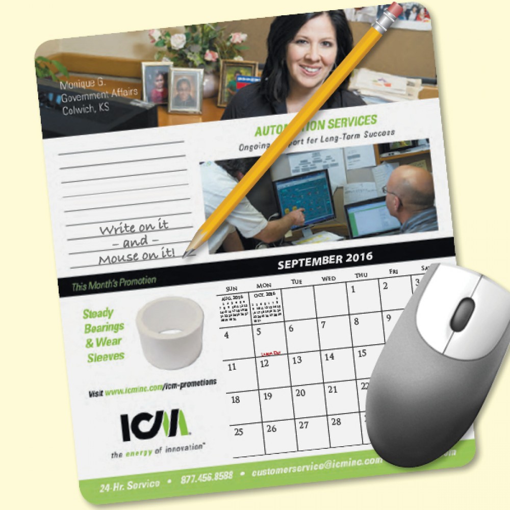Logo Branded MousePaper Calendar 24 Month 7.25"x8.5" Paper Mouse Pad