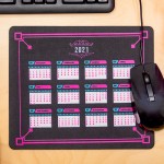 Logo Branded Fluorescent Neon 2021 Calendar Rectangle Mouse Pads