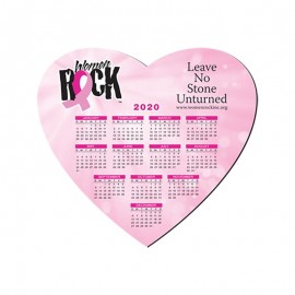 8"X8" Heart Shape Hard Top Custom Calendar Mouse Pad with 1/8" Foam Base with Logo