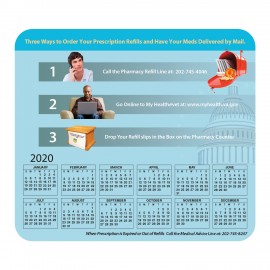 Promotional Hard Surface Calendar Mouse Pad | 7 1/2" x 8 1/2" | Horizontal Calendar