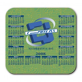 7.5"X8" Hard Top Custom Calendar Rectangle Mouse Pad 1/16" Rubber Base with Logo