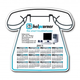 Telephone Shape Hard Top Custom Printed Calendar Mouse Pad 1/16" Rubber Base Custom Printed