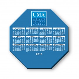 8"X8" Octagon Shape Hard Top Custom Calendar Mouse Pad 1/16" Rubber Base Custom Printed