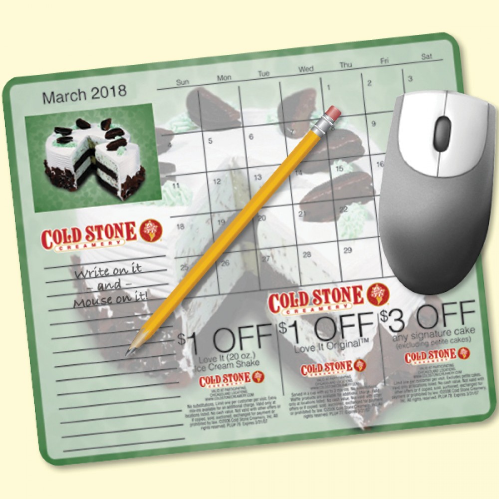 MousePaper Calendar 18 Month 7.25"x8.5" Paper Mouse Pad with Logo MousePaper Calendar 18 Month 7.25"x8.5" Paper Mouse Pad with Logo
