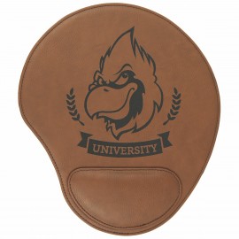 Dark Brown Leatherette Mouse Pad with Logo