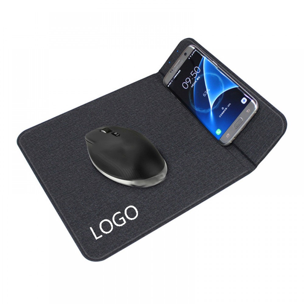Promotional 15w 2-in-1 mobile phone Wireless charging mouse pad