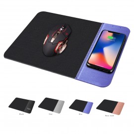 Promotional 5W PU Leather Mouse Pad/Mat with Wireless Charger