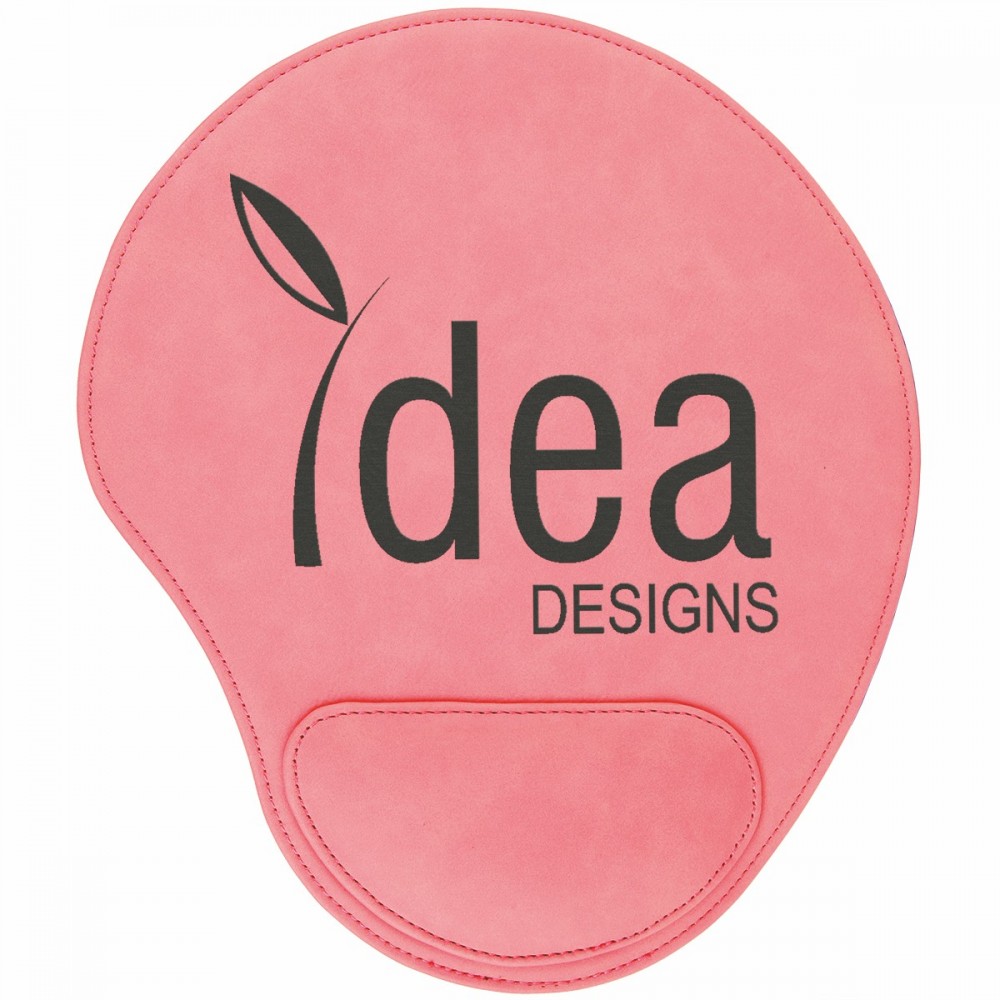 Pink Leatherette Mouse Pad with Logo Pink Leatherette Mouse Pad with Logo
