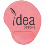 Pink Leatherette Mouse Pad with Logo
