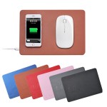 Cell Phone Wireless Charging Leather Mouse Pad with Logo