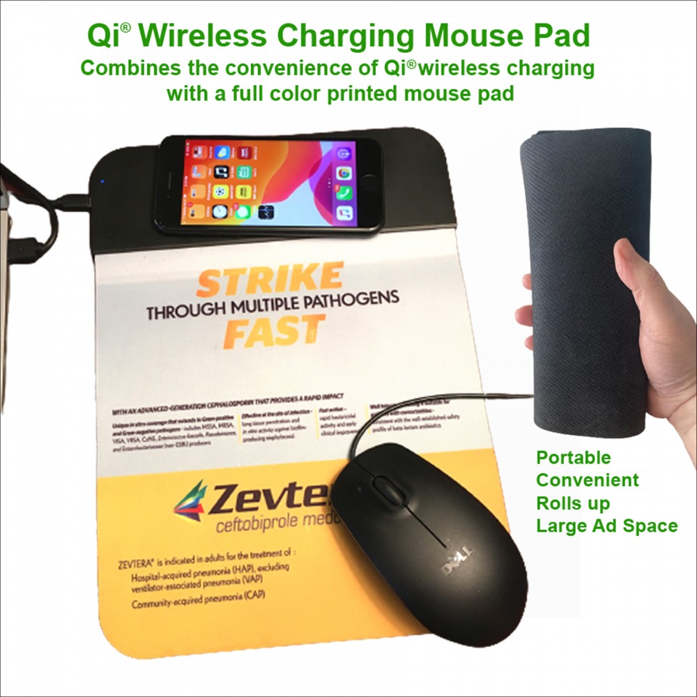 Custom Qi Wireless Charging Mouse Pad 4 color process