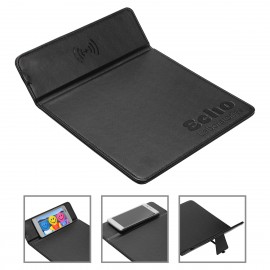 Logo Branded Accord Wireless Charger Mouse Pad with Kickstand