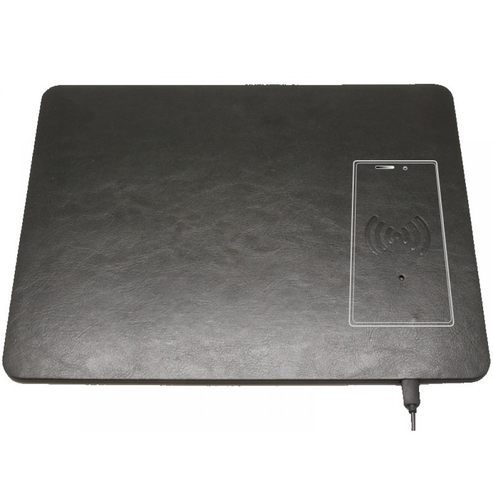 iMojo Qi Wireless Charger Leather Mouse Pad with Logo