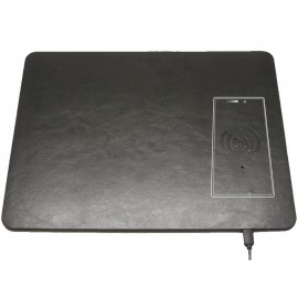 iMojo Qi Wireless Charger Leather Mouse Pad with Logo  iMojo Qi Wireless Charger Leather Mouse Pad with Logo