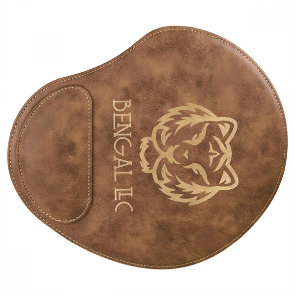 Promotional Rustic Gold/Tan Leatherette Mouse Pad