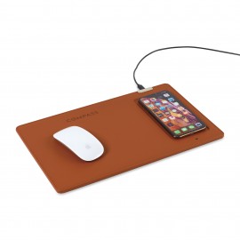 Personalized Easton Wireless Charging Mouse Pad - Cognac  Personalized Easton Wireless Charging Mouse Pad - Cognac