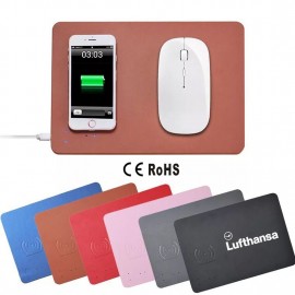 Customized Ultra-Slim Leather Qi Wireless Charging Pad Mouse Mat  Customized Ultra-Slim Leather Qi Wireless Charging Pad Mouse Mat