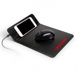 Leatherette Charging Mousepad with Logo