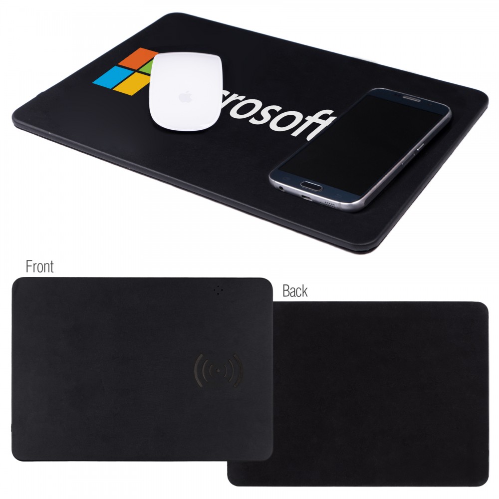 Logo Branded Qi Mousepad - Jumbo Wireless Charger Logo Branded Qi Mousepad - Jumbo Wireless Charger