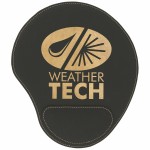Personalized Black/Gold Leatherette Mouse Pad