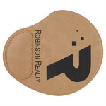 Tan/Black Leatherette Mouse Pad with Logo