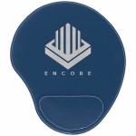 Logo Branded Blue/Silver Leatherette Mouse Pad