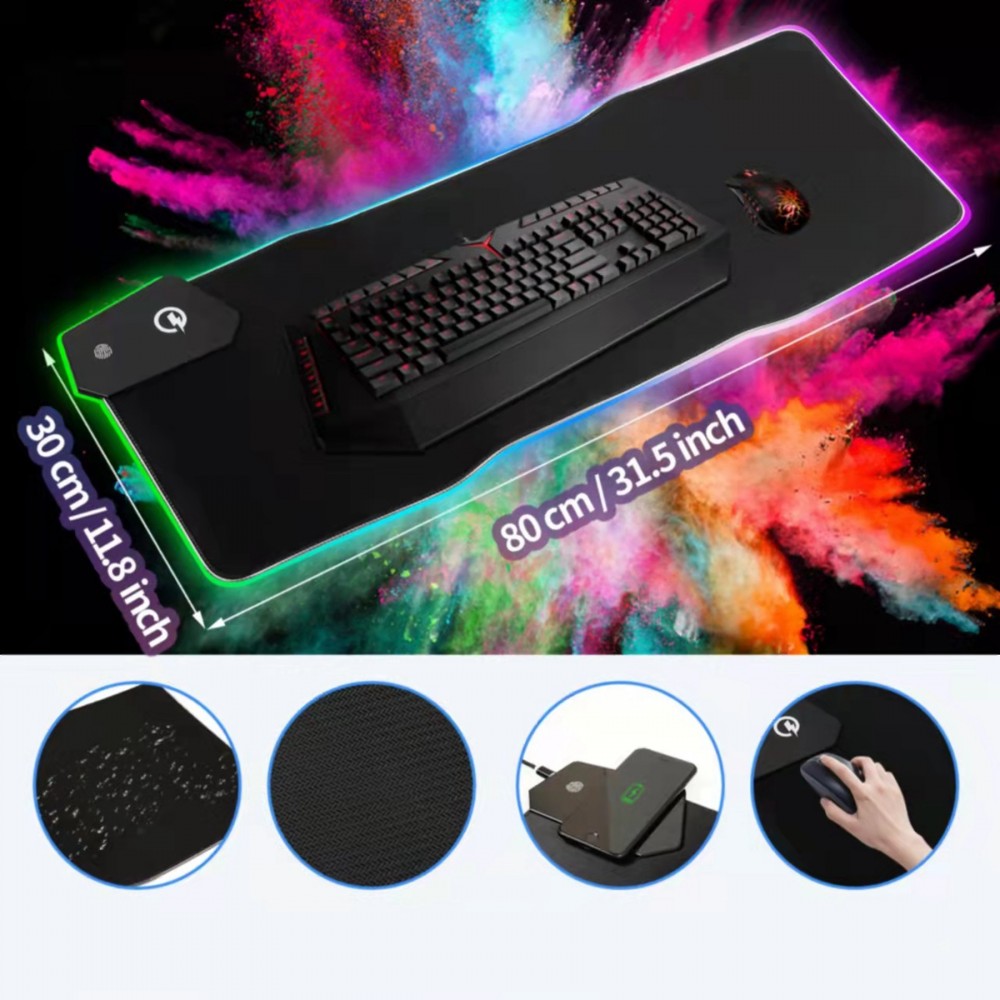 Personalized RGB Mouse Pad with 15W Wireless Charger