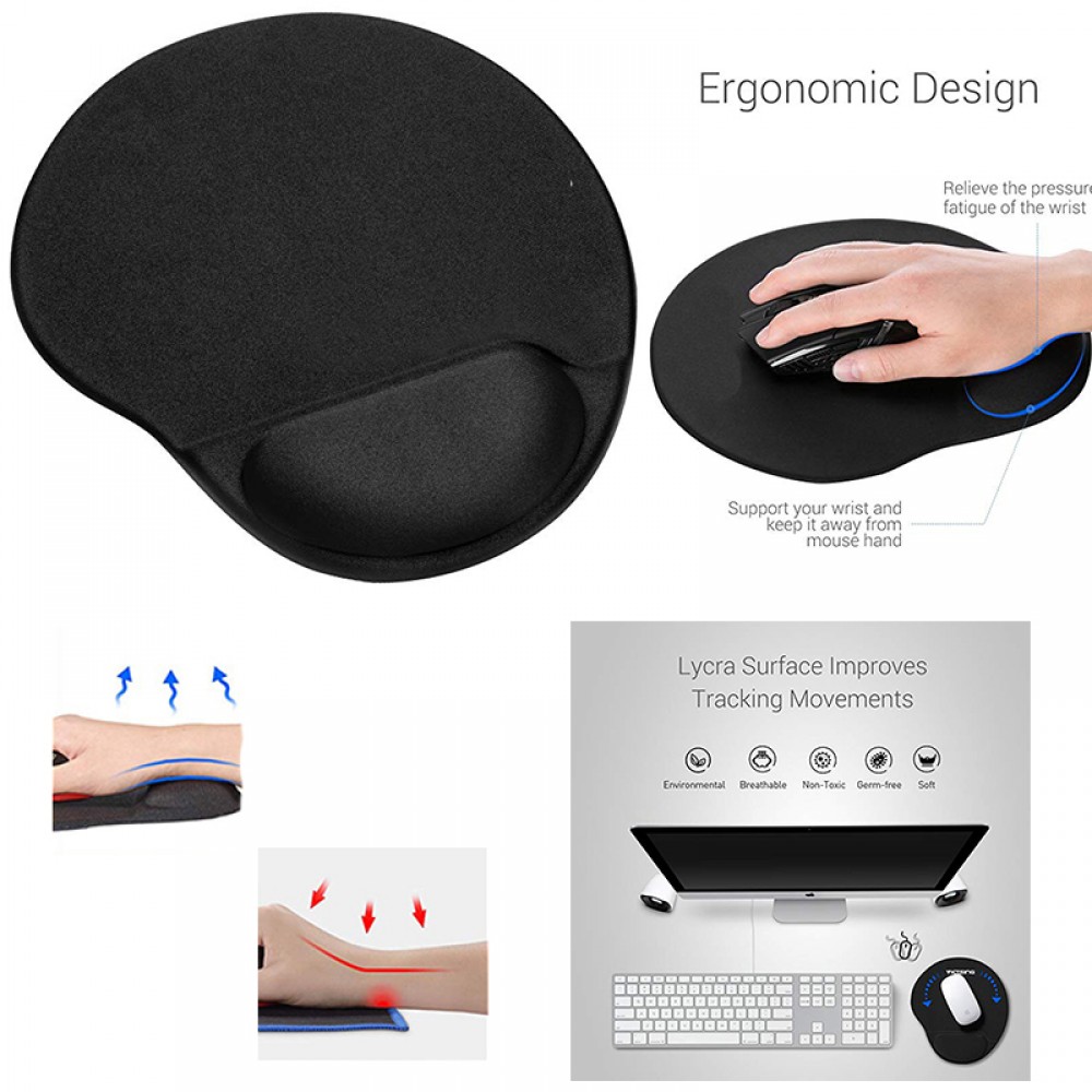 Custom Printed Mouse Pad with Gel Wrist Rest