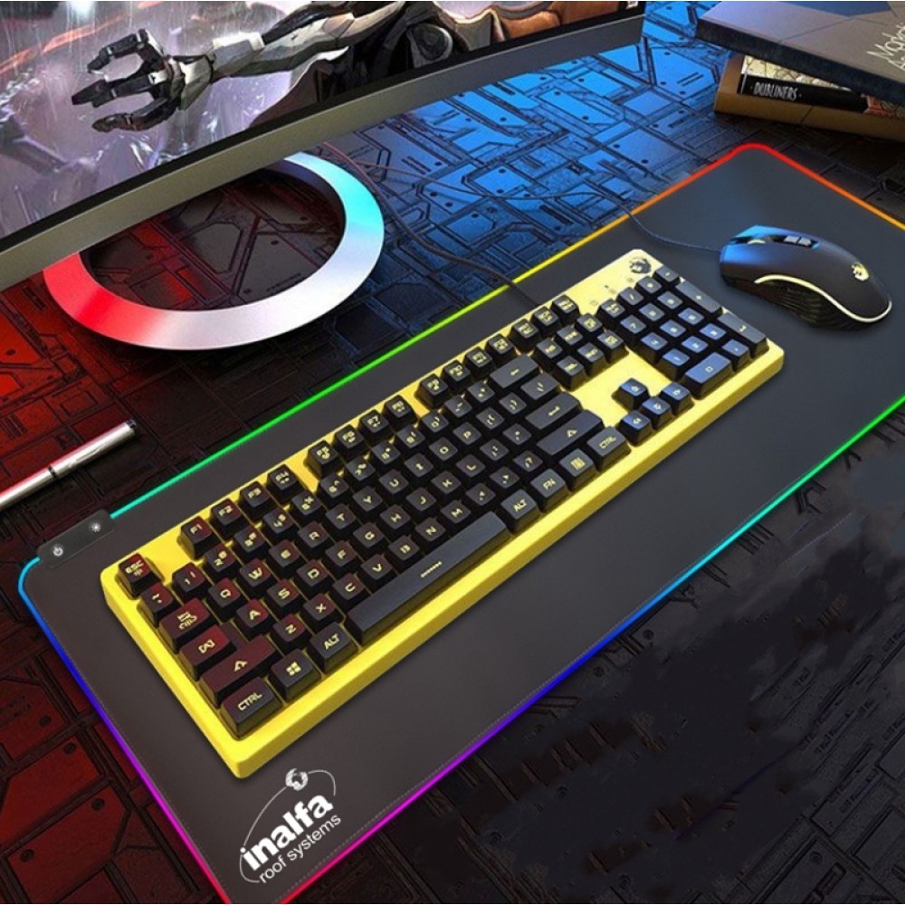 RGB Cool Luminous Mouse Pad Custom Imprinted