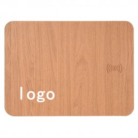 Wood grain Wireless Charging Mouse Pad Custom Imprinted