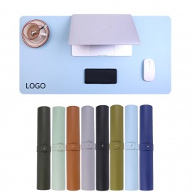 Logo Branded Pu Leather Mouse Pad Desk Mat