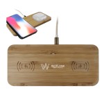 3 in 1 Wood Wireless Charging Mouse Pad Custom Imprinted