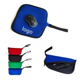 Travel Mouse Pad Case Electronics Organizer Bag with Logo
