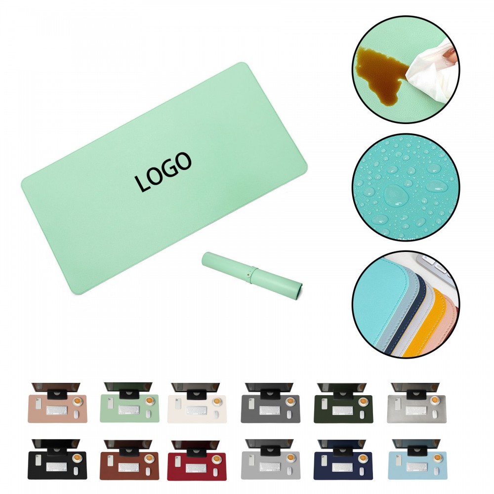 31.5" x 15.7" Leather Desk Pad Protector Mouse Pad with Logo 31.5" x 15.7" Leather Desk Pad Protector Mouse Pad with Logo