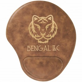 Rustic/Gold Leatherette Mouse Pad with Logo