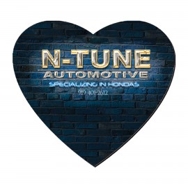 8"X8" Heart Shape Hard Surface Full Color Mouse Pad 1/8" Thick Rubber Base with Logo