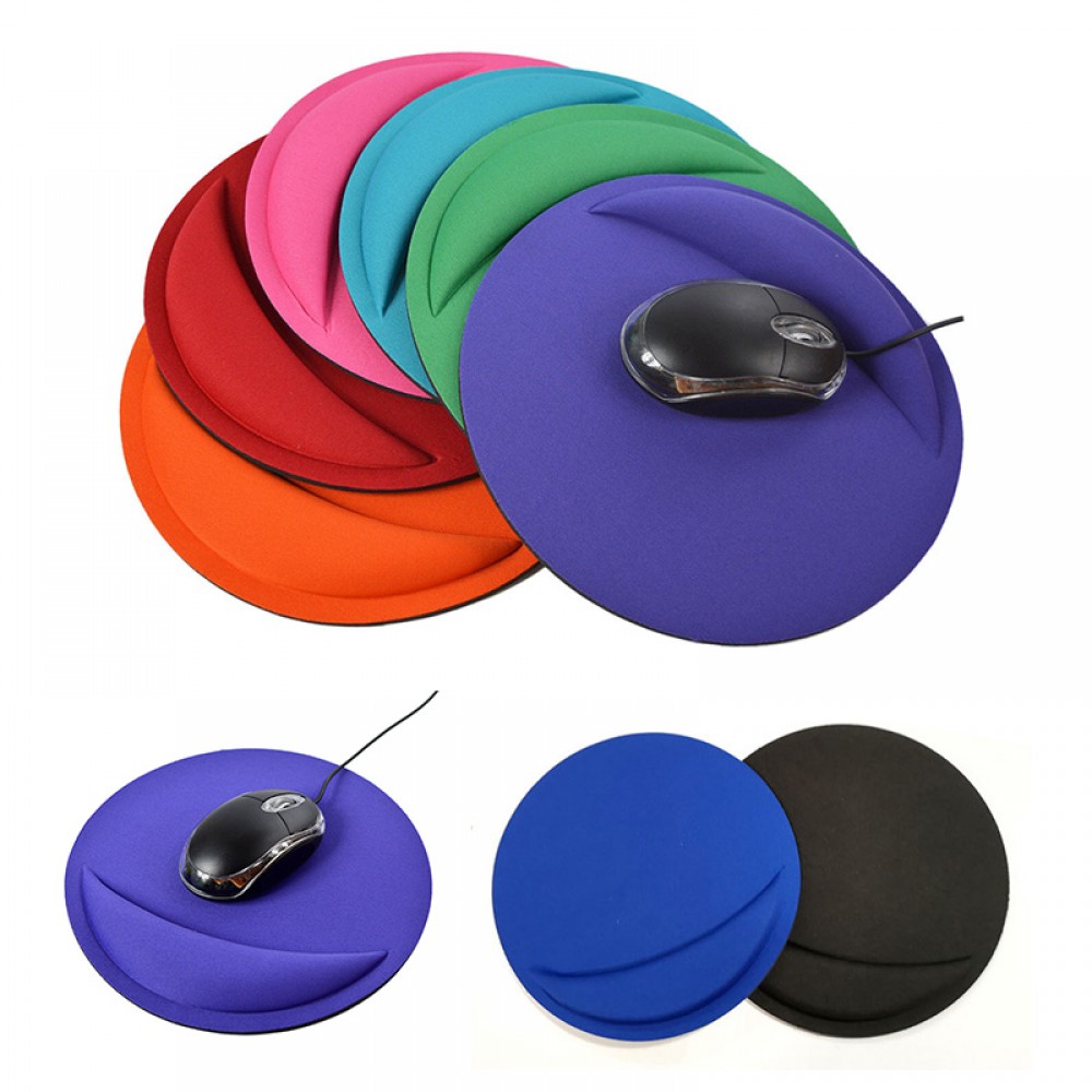 Round Mouse Pad With Wrist Rest Custom Printed