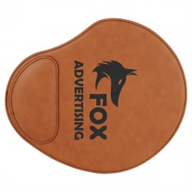 Logo Branded Saddle Brown/Black Leatherette Mouse Pad  Logo Branded Saddle Brown/Black Leatherette Mouse Pad
