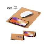 Promotional Multi-Function Foldable Wireless Charger with Phone Stand & Cork Mousepad
