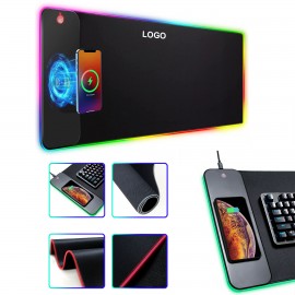 Promotional Rubber Mouse Pad W/ Wireless Charging  Promotional Rubber Mouse Pad W/ Wireless Charging